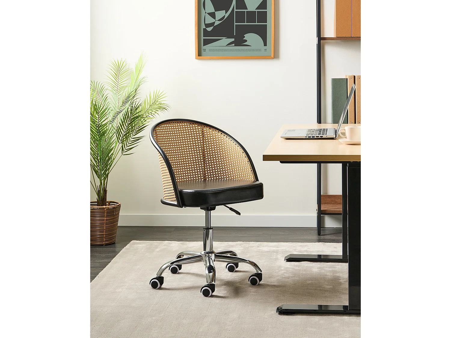 Chaise de bureau BALTIMORE Cuir PU Noir