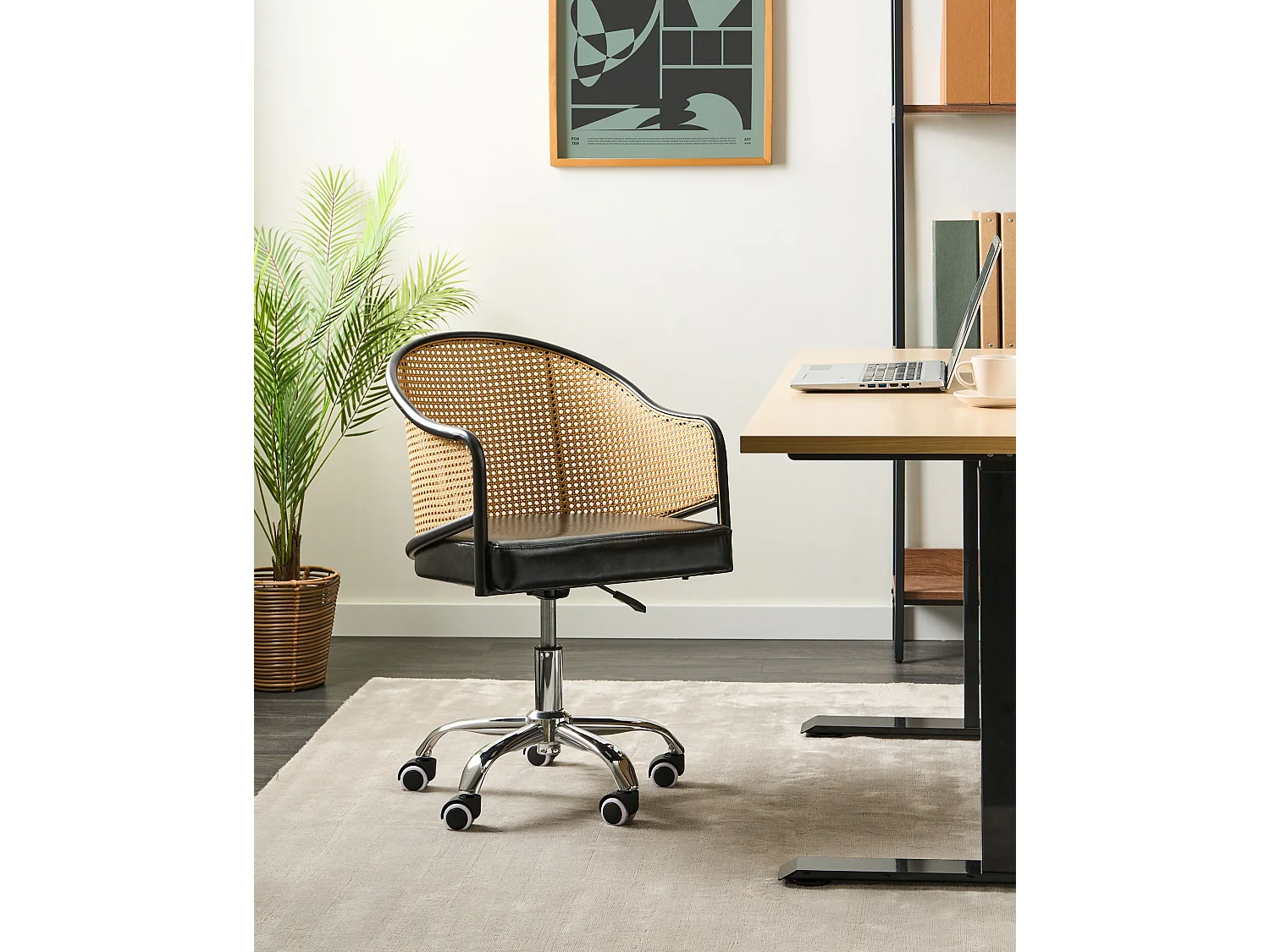 Chaise de bureau REDDING Cuir PU Noir