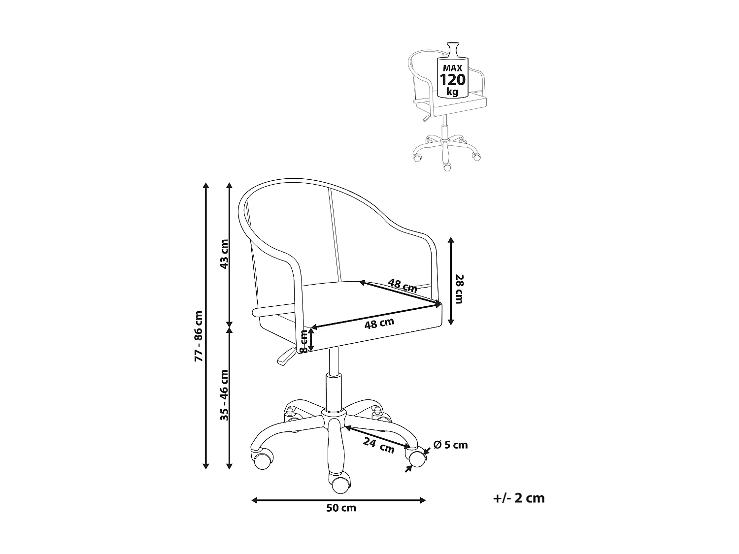 Chaise de bureau REDDING Cuir PU Noir