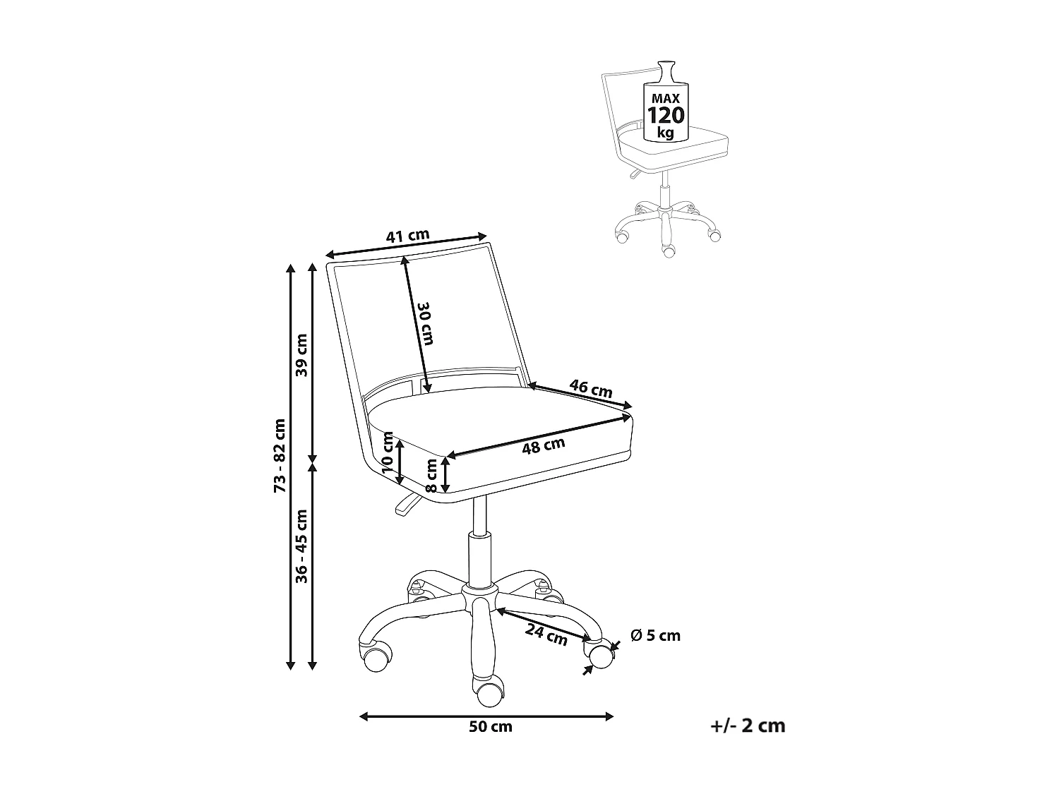 Chaise de bureau NOME Cuir PU Noir