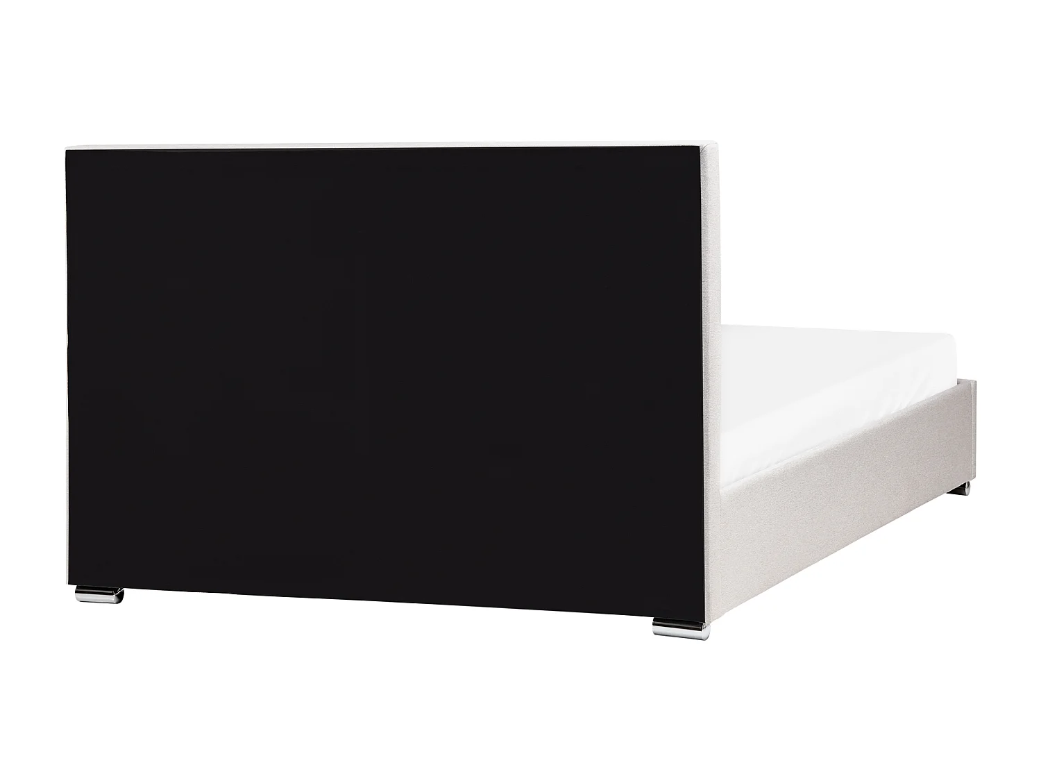 Lit ottoman Tissu ROUEN 160 x 200 cm Beige clair