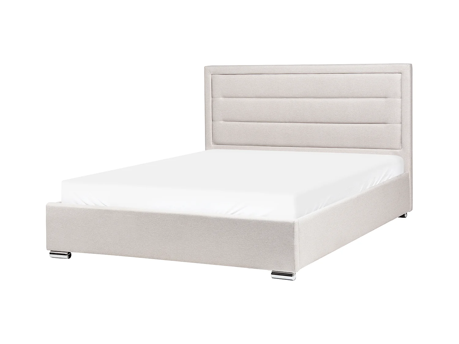 Lit ottoman Tissu ROUEN 160 x 200 cm Beige clair