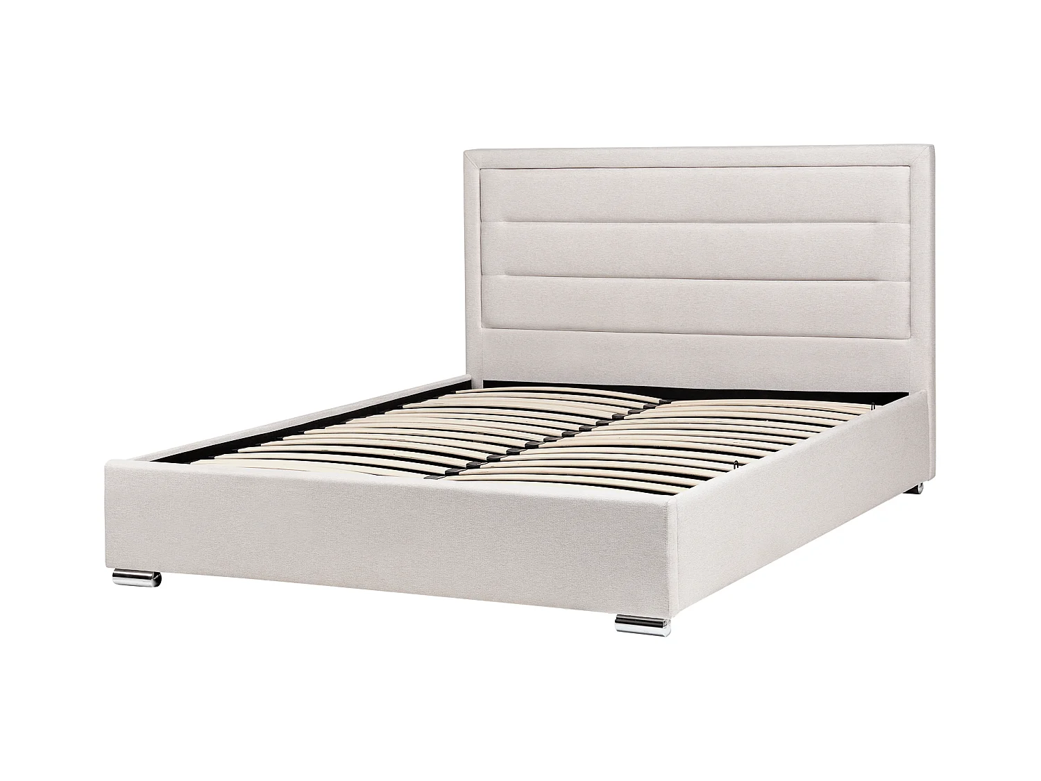 Lit ottoman Tissu ROUEN 160 x 200 cm Beige clair