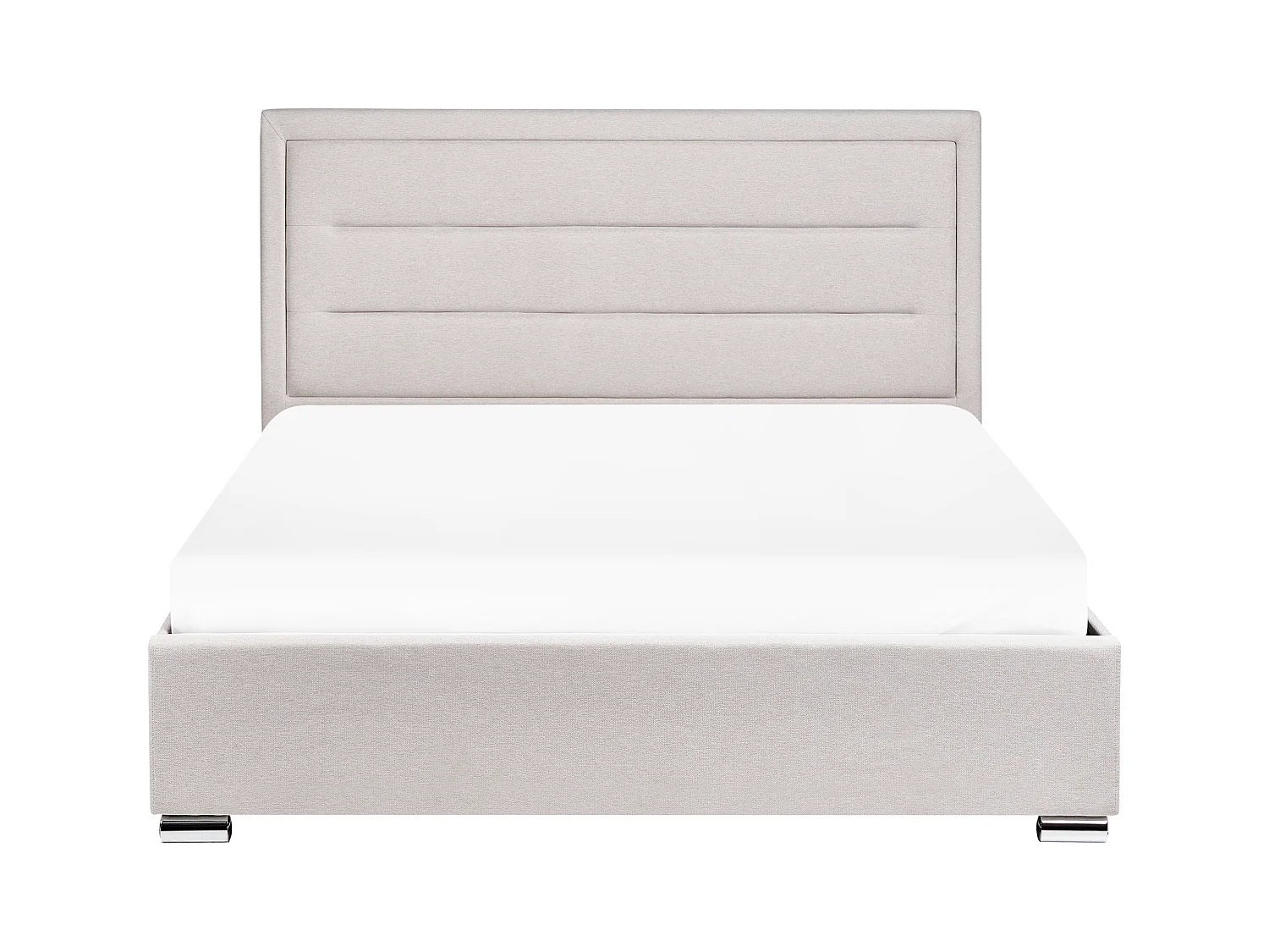 Lit ottoman Tissu ROUEN 160 x 200 cm Beige clair