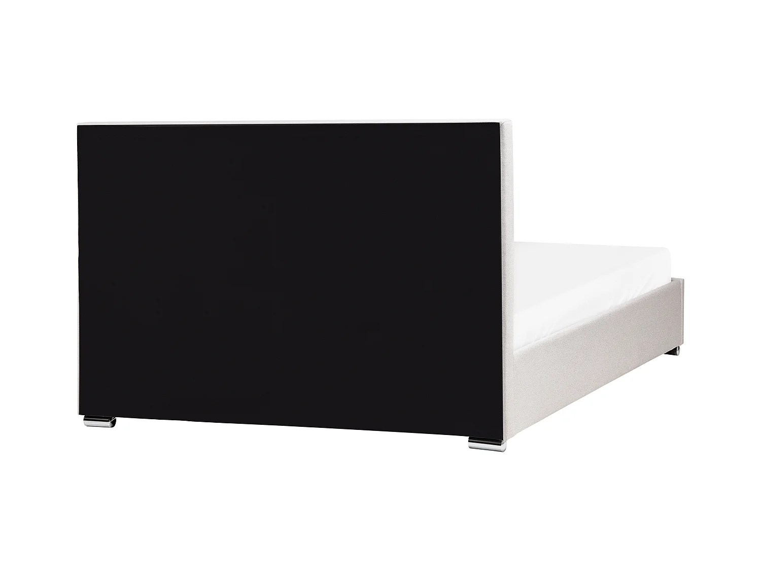 Lit ottoman Tissu ROUEN 160 x 200 cm Beige clair