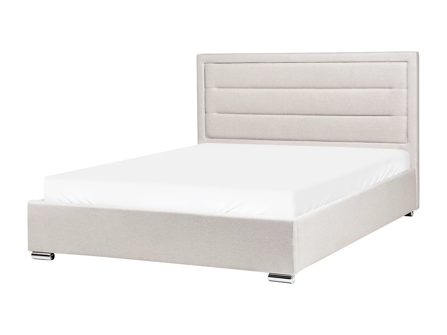 Lit ottoman Tissu ROUEN 160 x 200 cm Beige clair