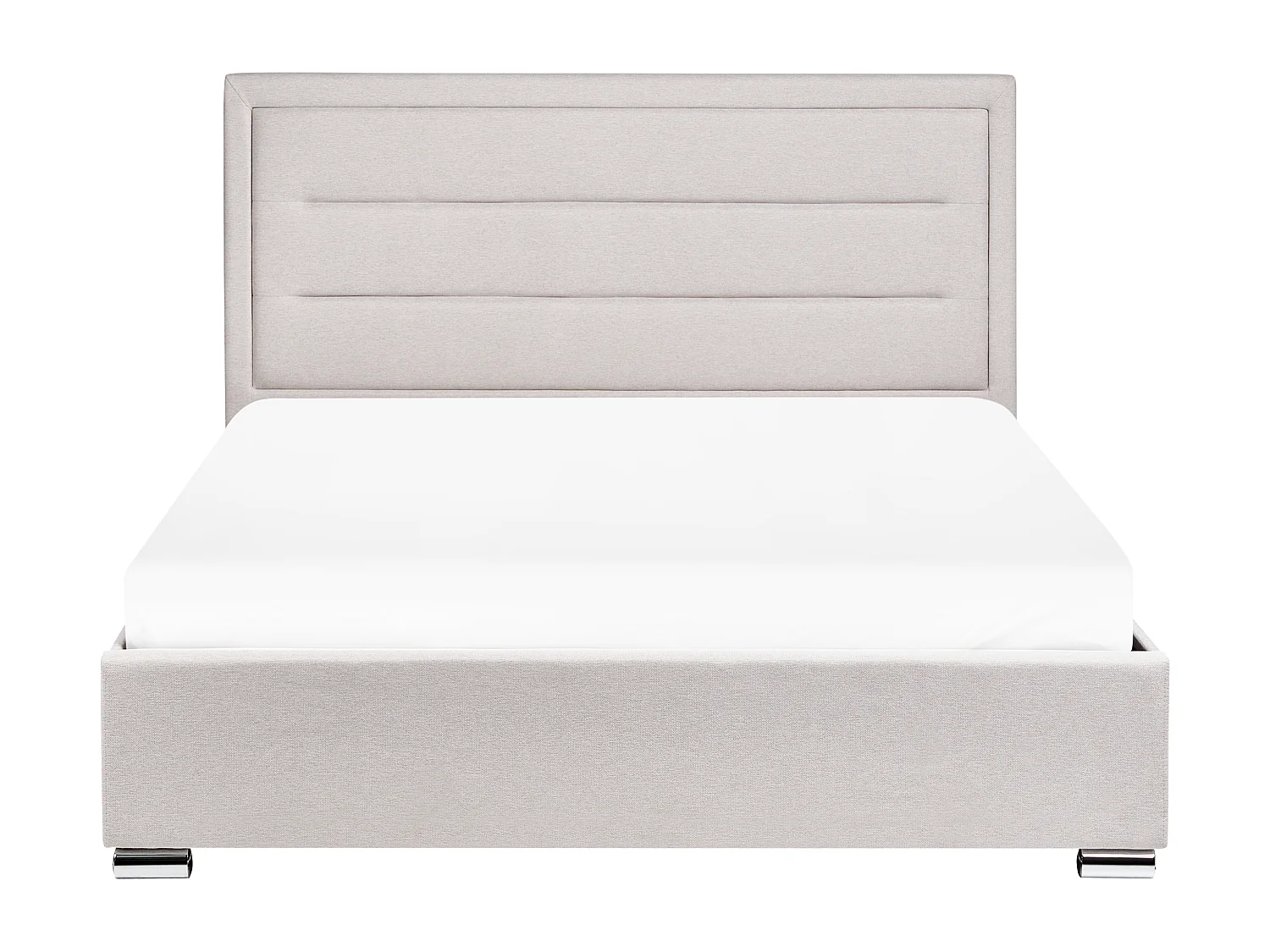 Lit ottoman Tissu ROUEN 160 x 200 cm Beige clair