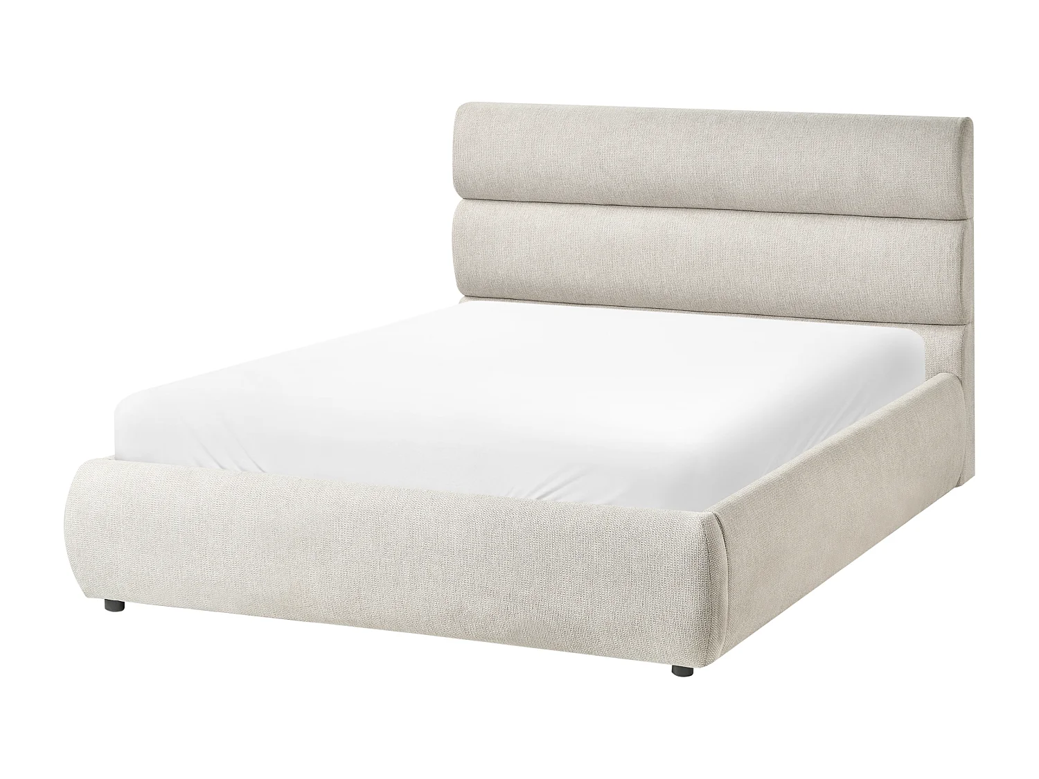 Lit ottoman Lin synthétique BONIFACIO 140 x 200 cm Gris
