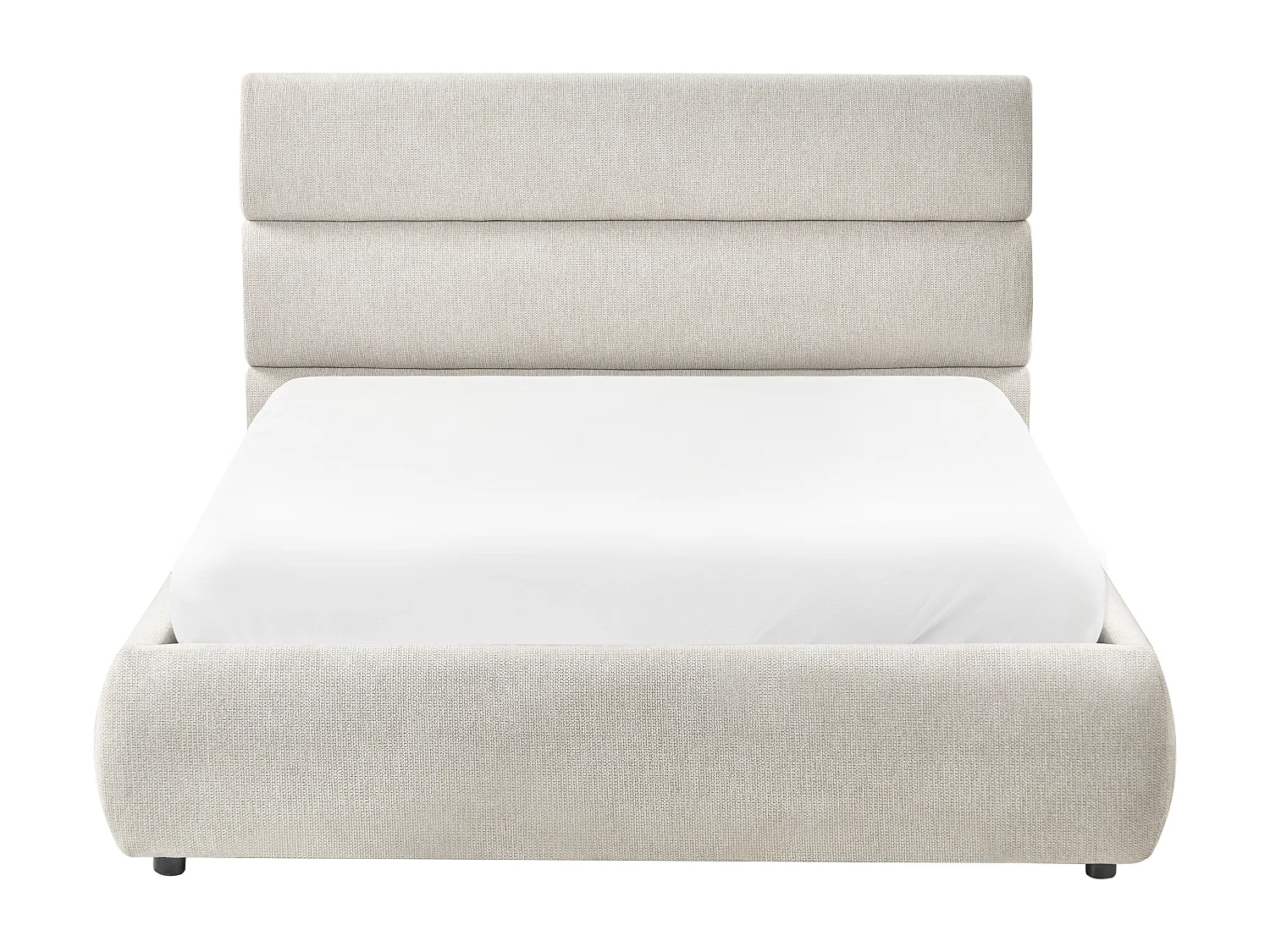 Lit ottoman Lin synthétique BONIFACIO 140 x 200 cm Gris