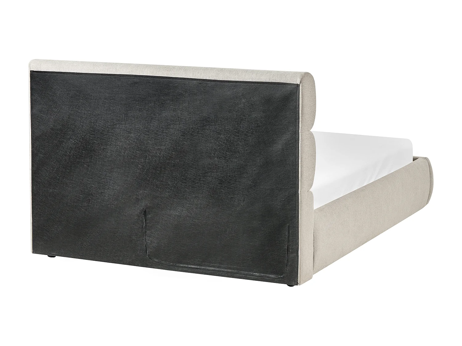 Lit ottoman Lin synthétique BONIFACIO 140 x 200 cm Gris