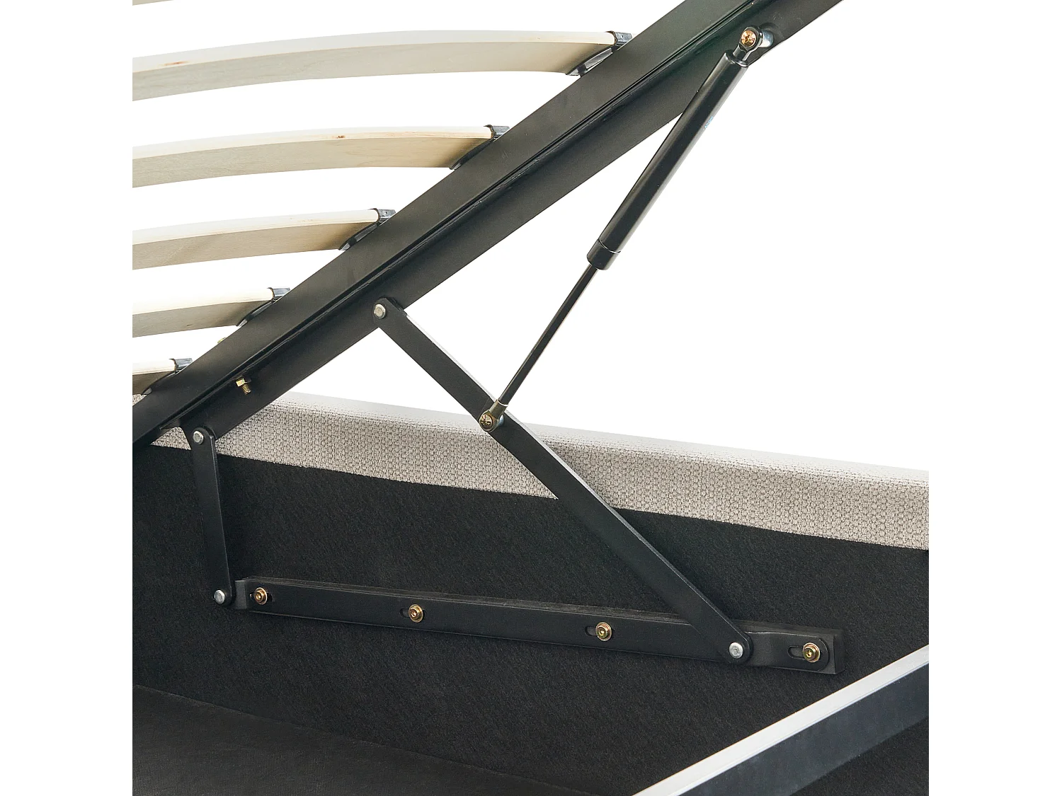 Lit ottoman Lin synthétique BONIFACIO 140 x 200 cm Gris