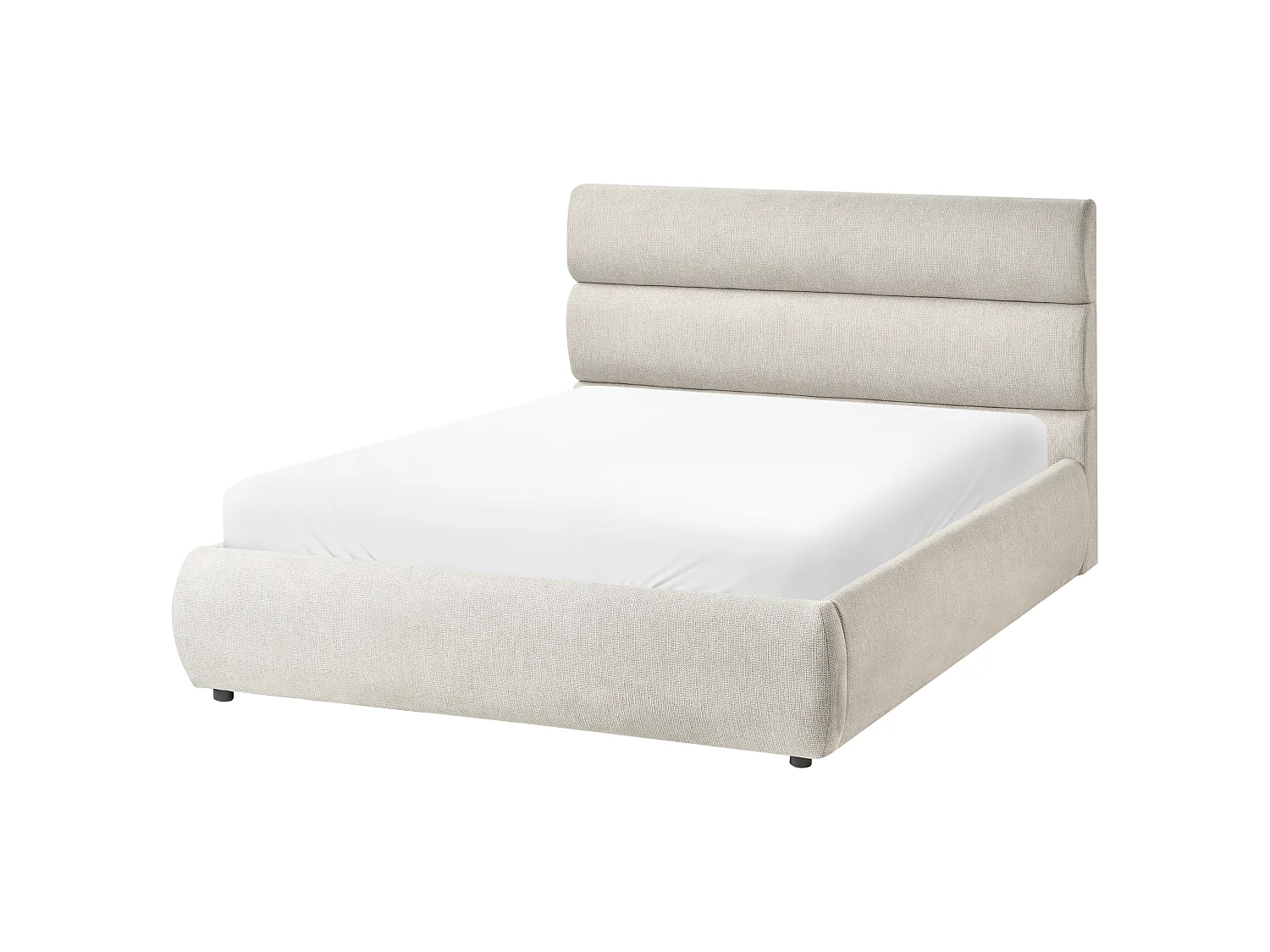 Lit ottoman BONIFACIO Lin synthétique Gris 140 x 200 cm