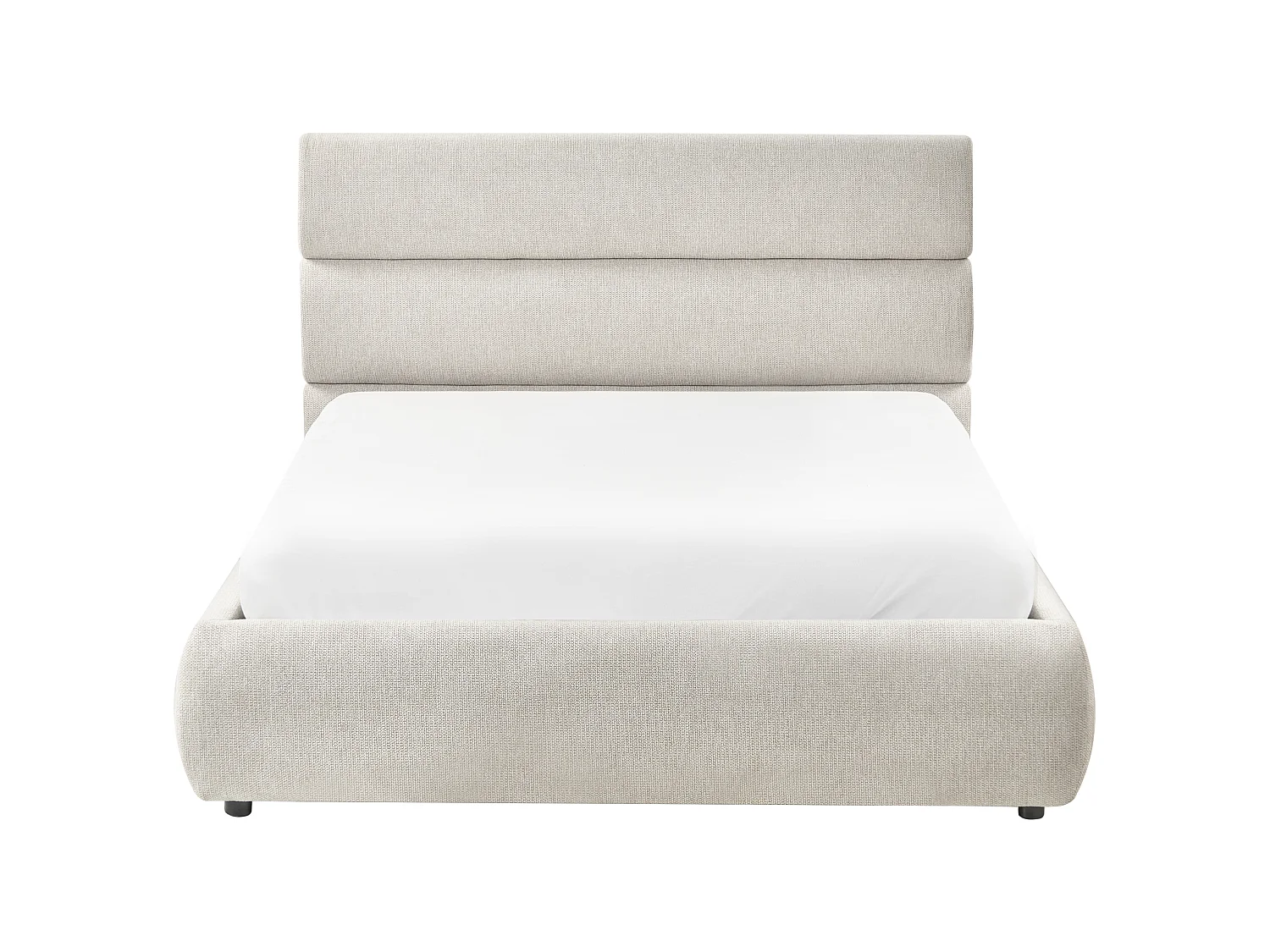 Lit ottoman BONIFACIO Lin synthétique Gris 140 x 200 cm