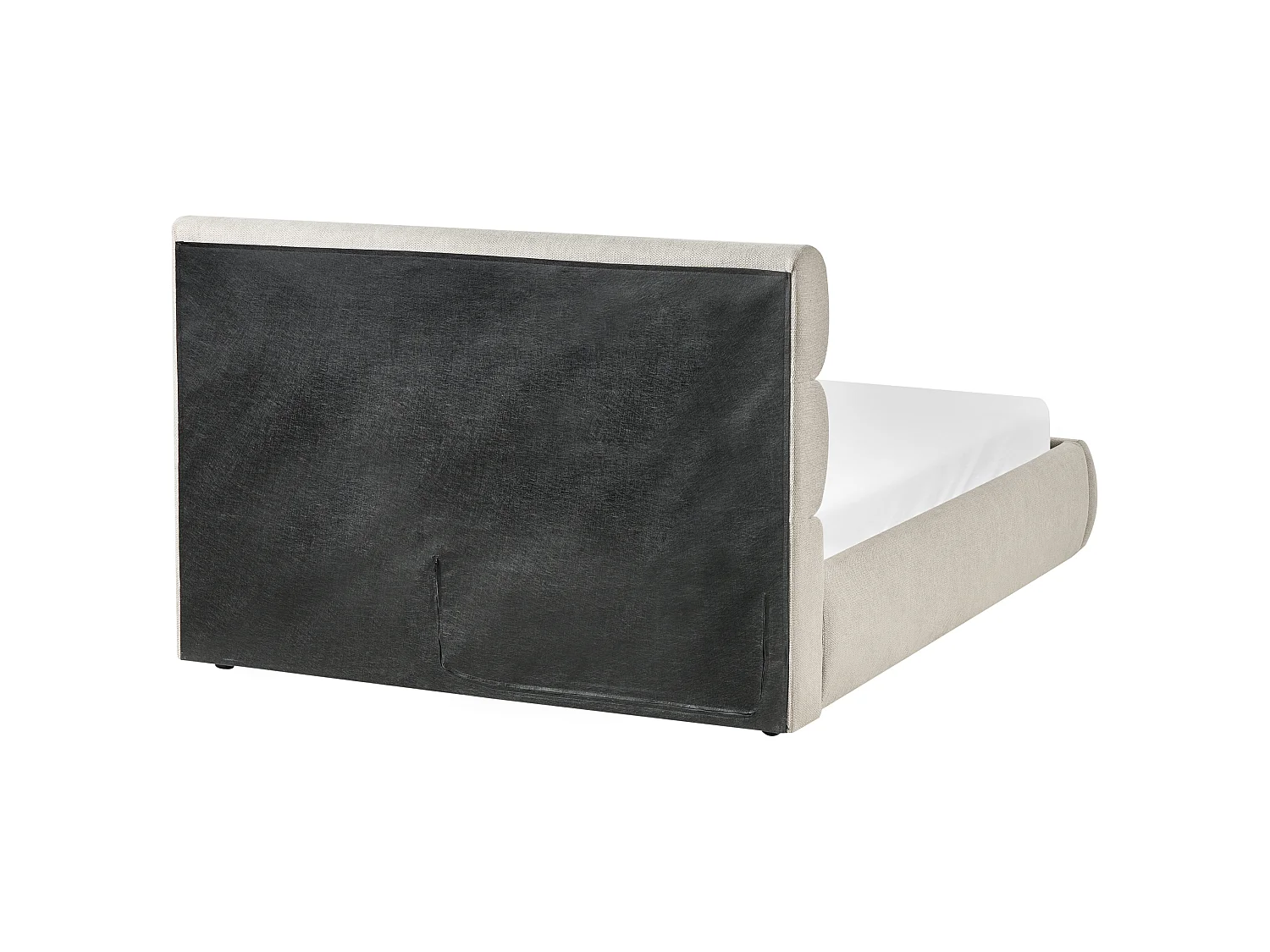 Lit ottoman BONIFACIO Lin synthétique Gris 140 x 200 cm