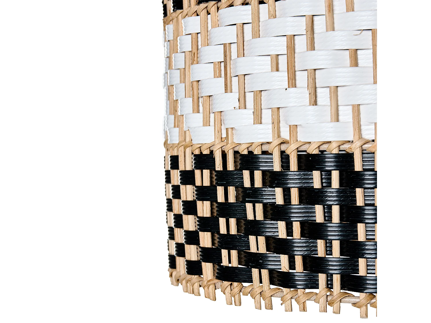 Lampe suspension TURABO Rotin Noir/blanc