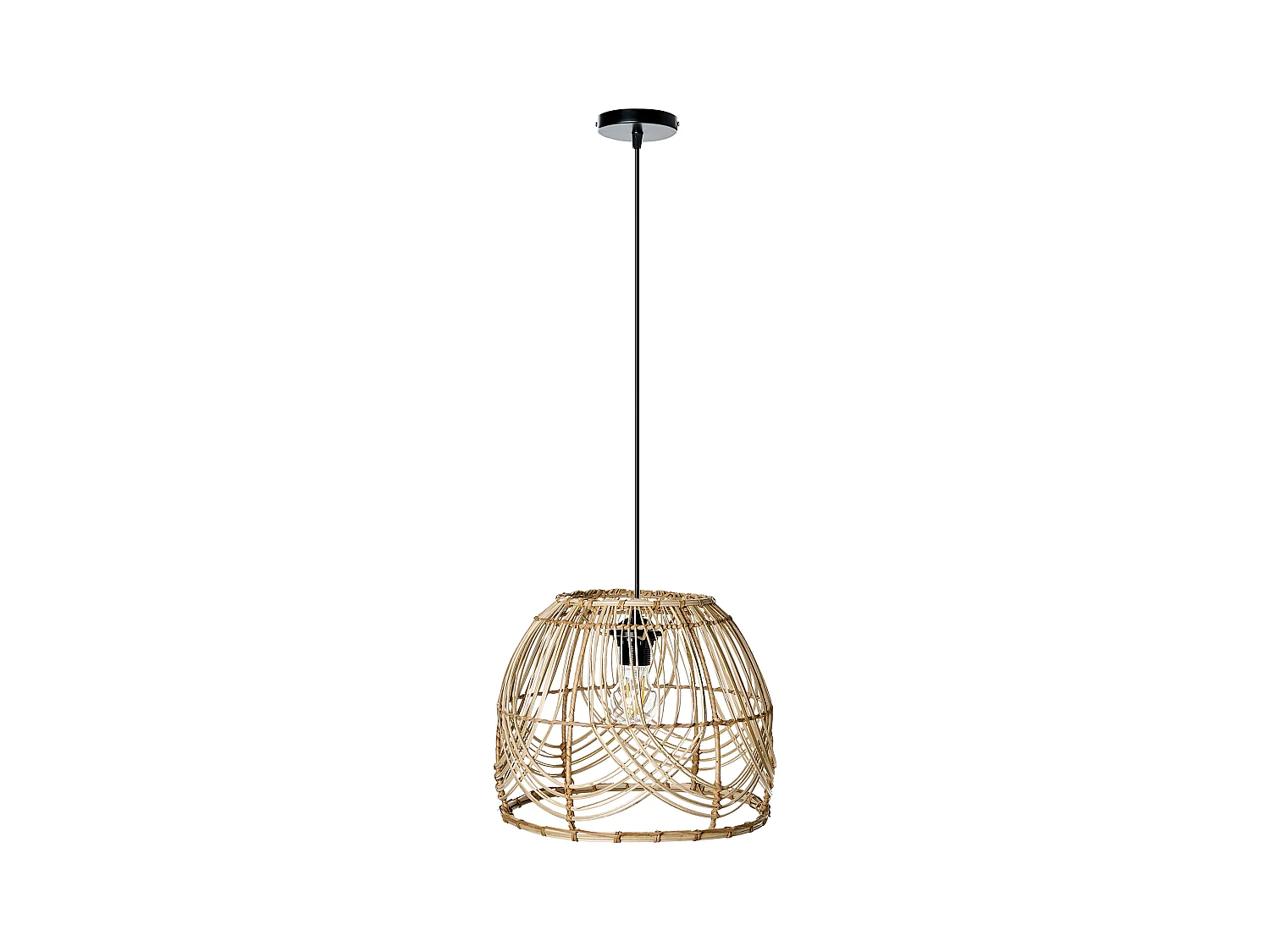 Lampe suspension POSTRERO Rotin Naturel