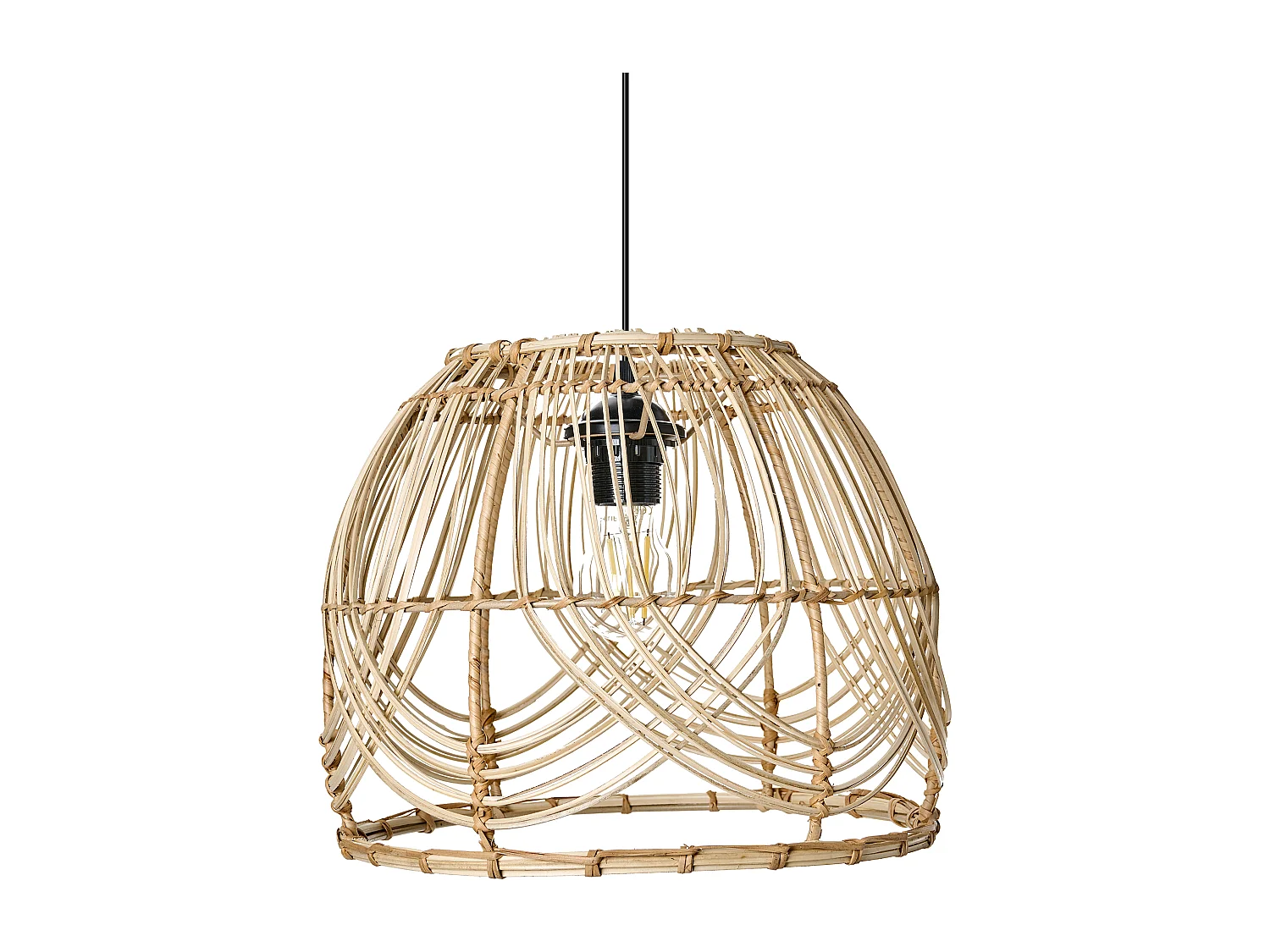 Lampe suspension POSTRERO Rotin Naturel