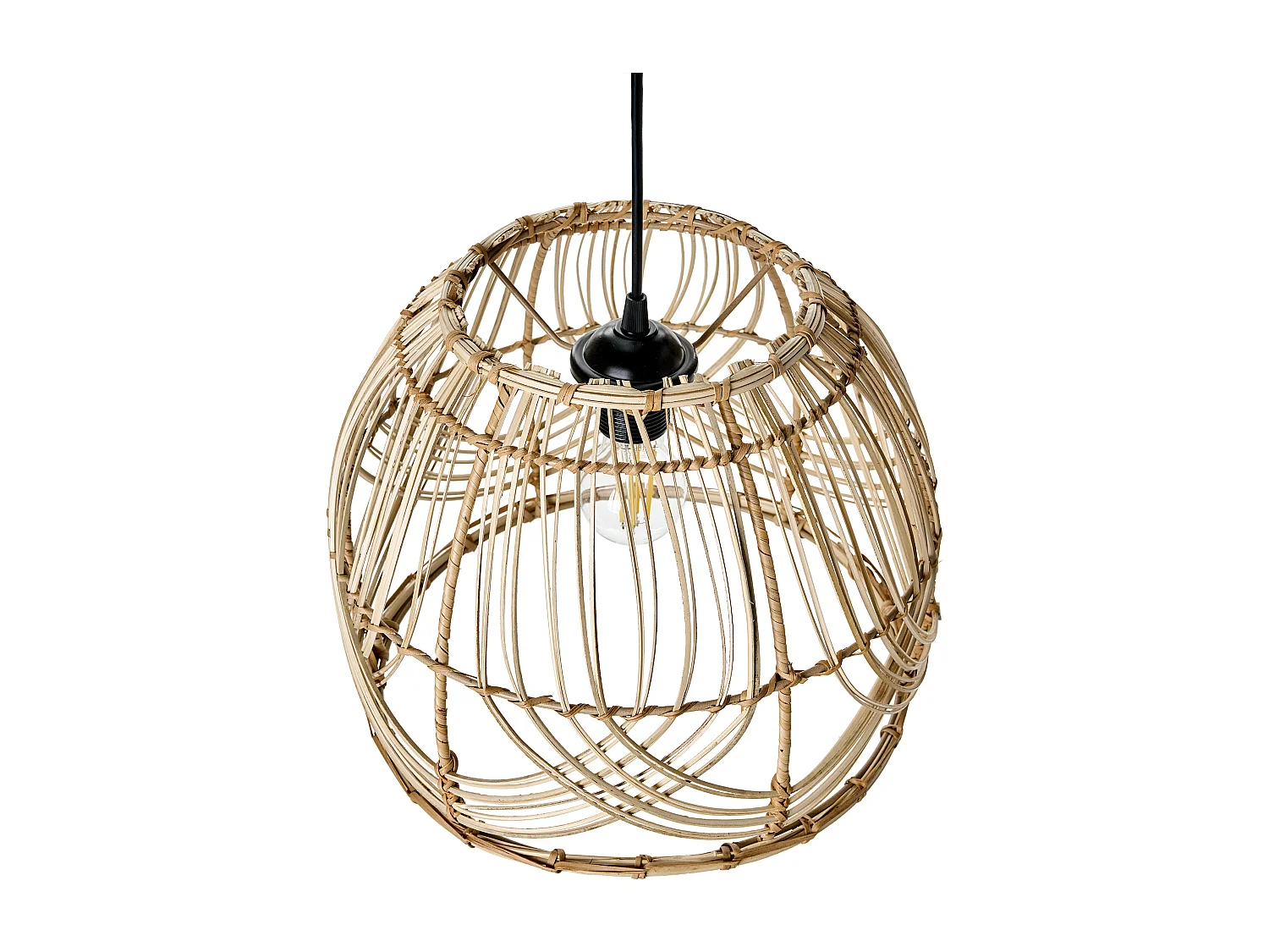 Lampe suspension POSTRERO Rotin Naturel