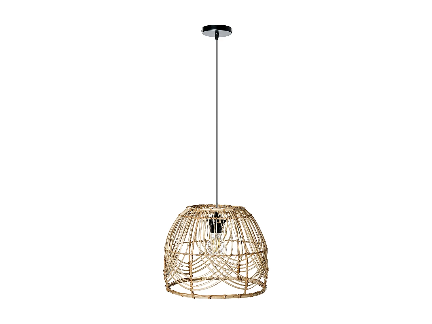Lampe suspension POSTRERO Rotin Naturel