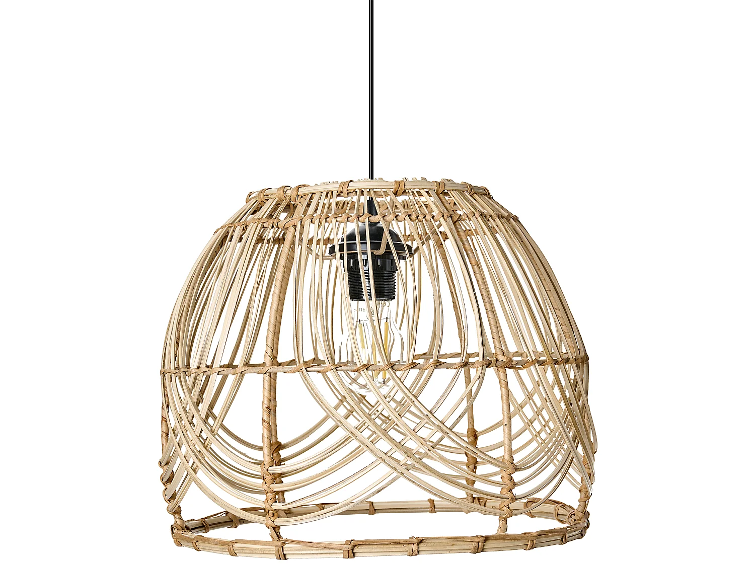 Lampe suspension POSTRERO Rotin Naturel