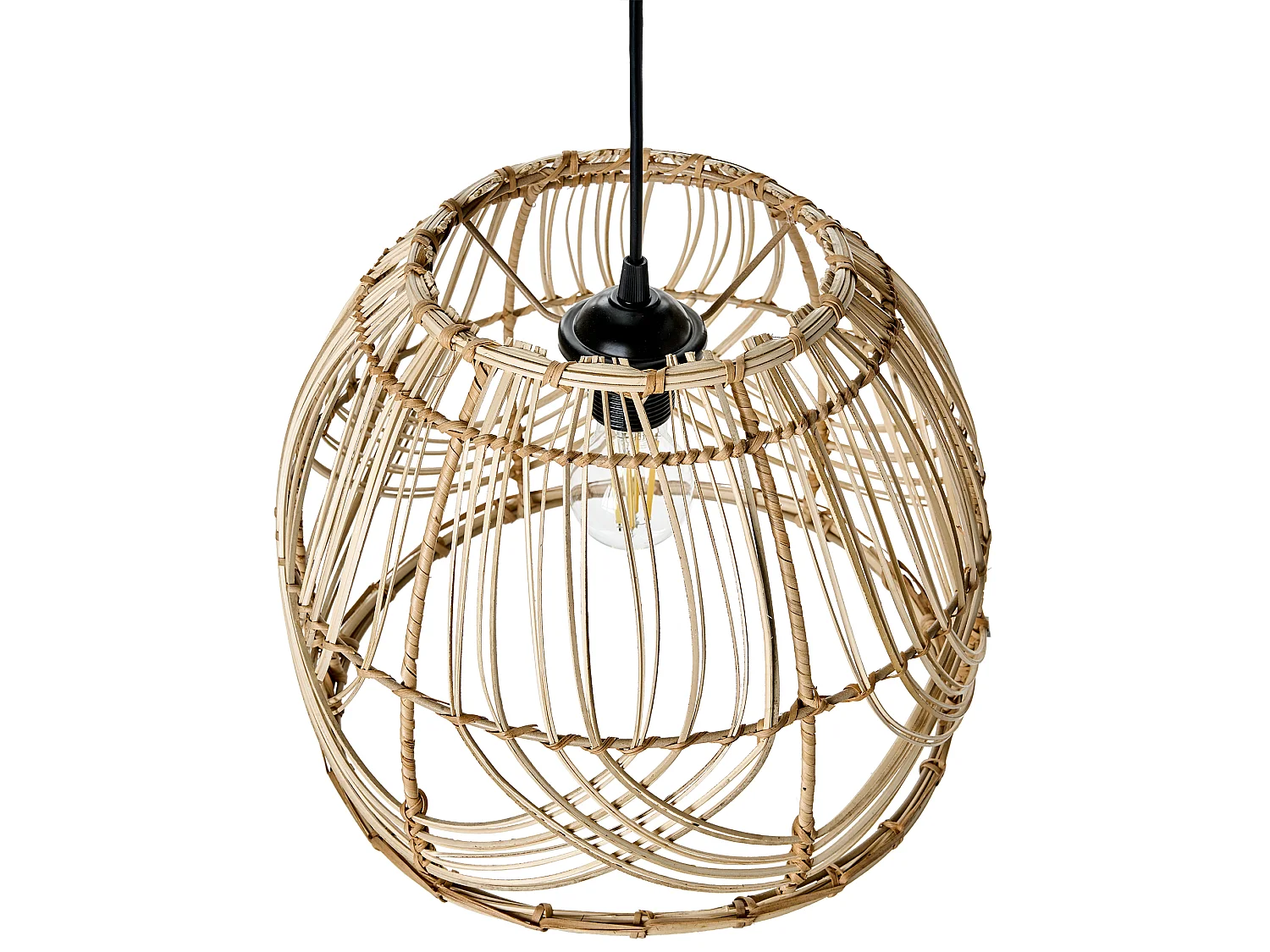 Lampe suspension POSTRERO Rotin Naturel