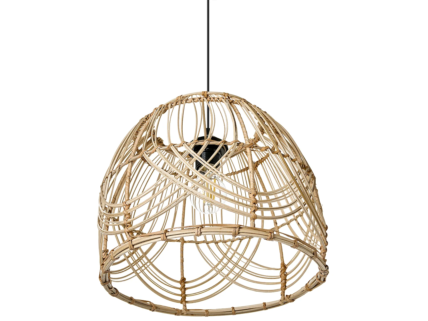 Lampe suspension POSTRERO Rotin Naturel