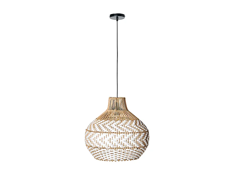 Lampe suspension YAUCO Rotin Blanc