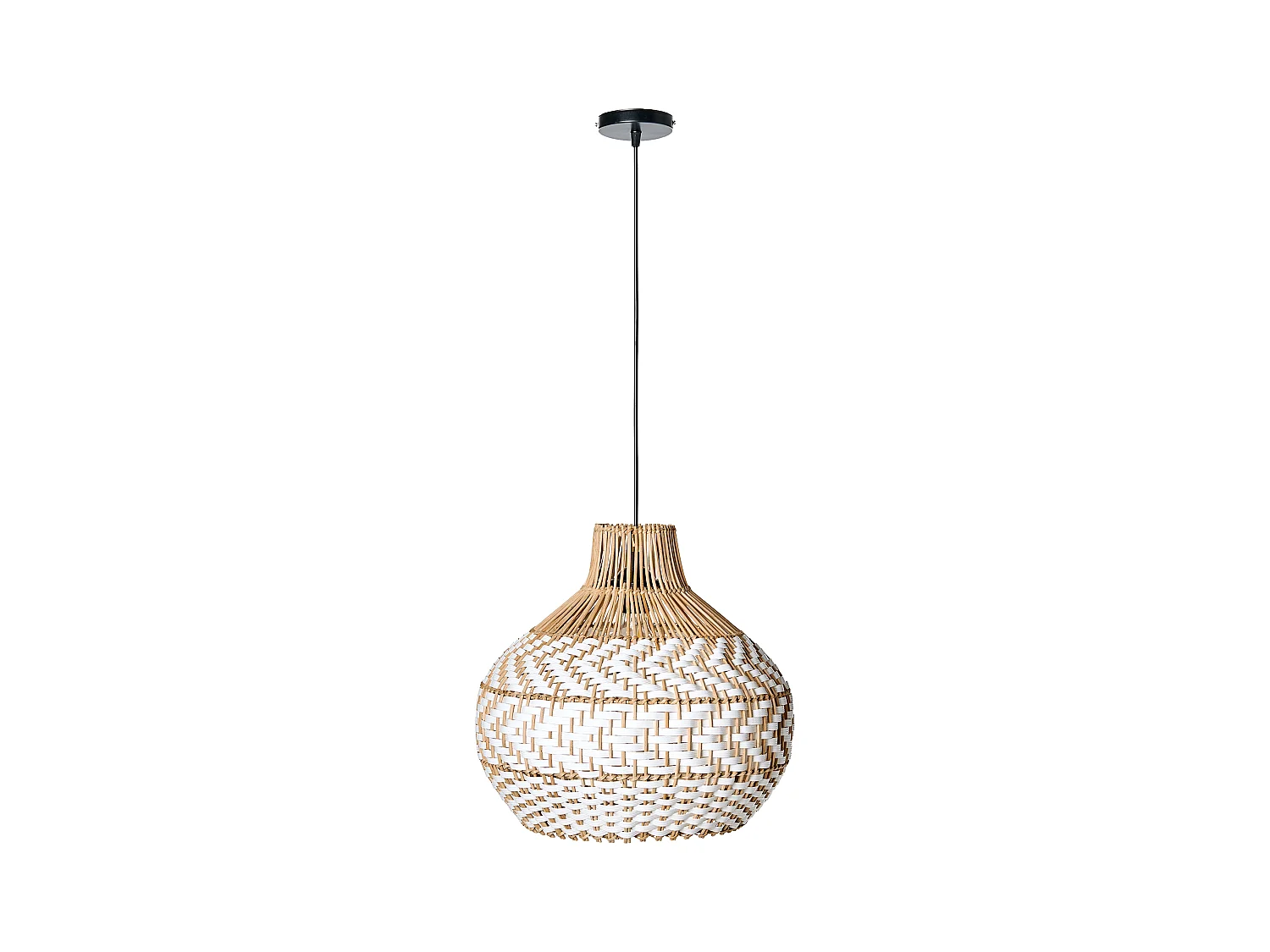 Lampe suspension YAUCO Rotin Blanc