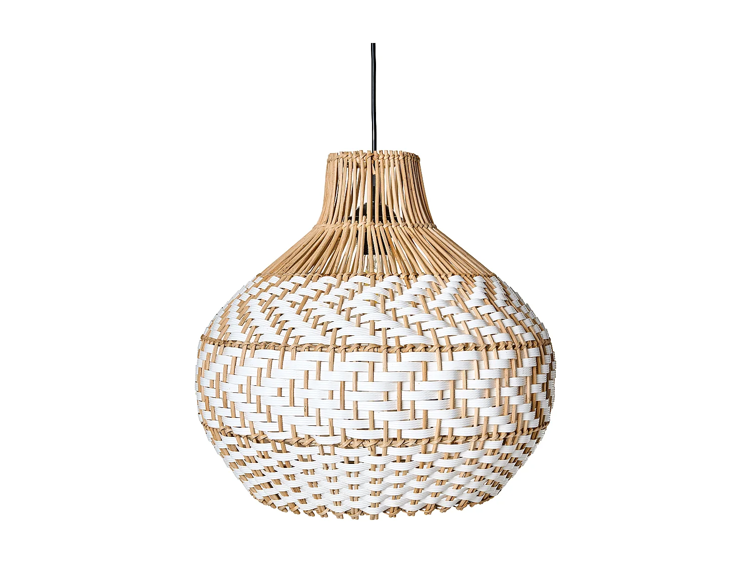 Lampe suspension YAUCO Rotin Blanc