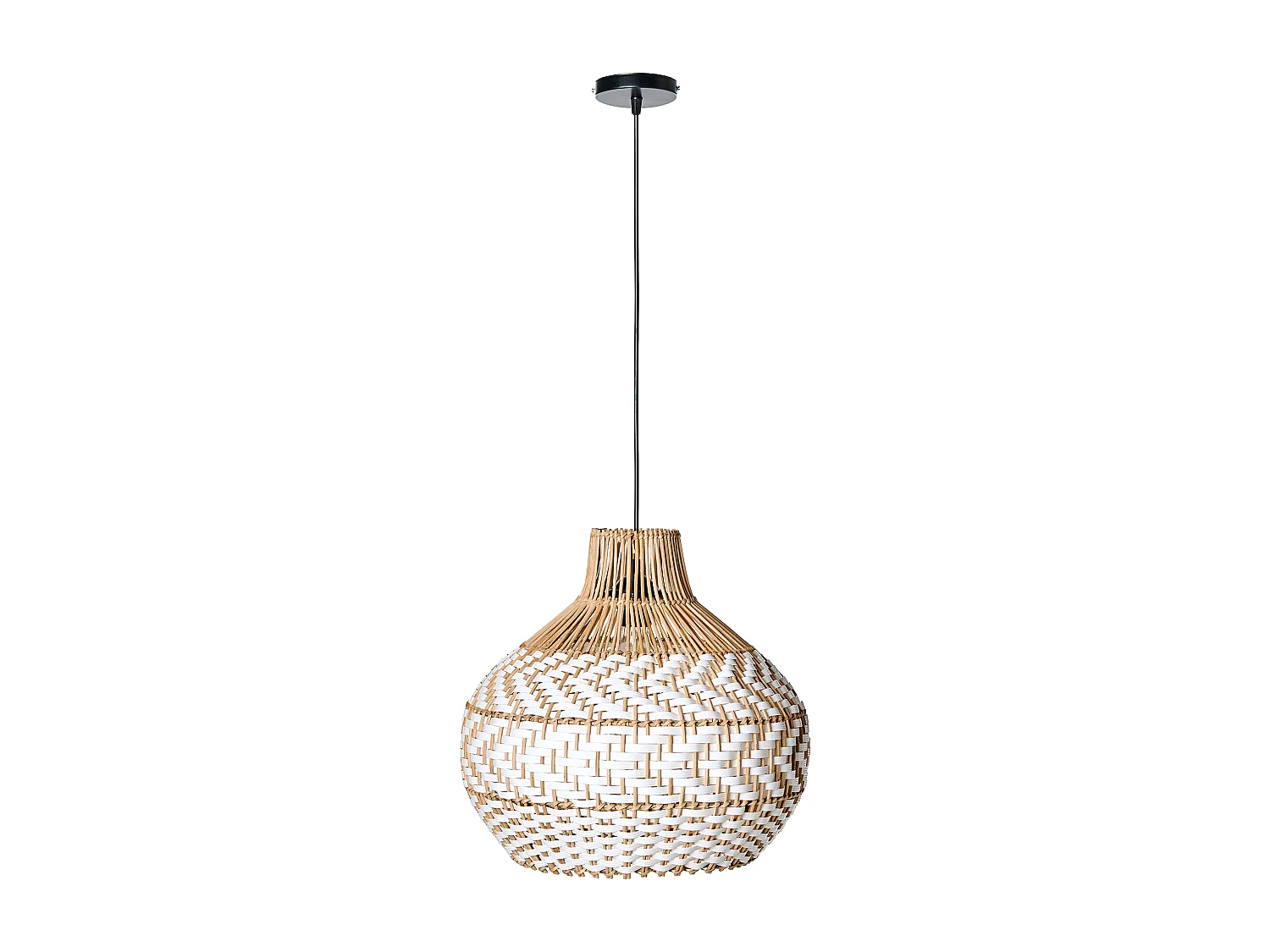 Lampe suspension YAUCO Rotin Blanc