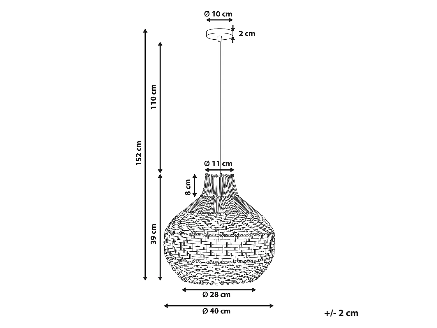 Pendant Lamp YAUCO Rattan White