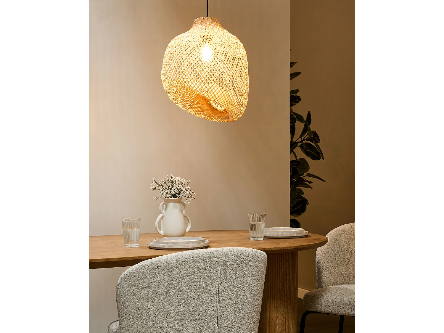 Lampe suspension GURABO Bambou Naturel