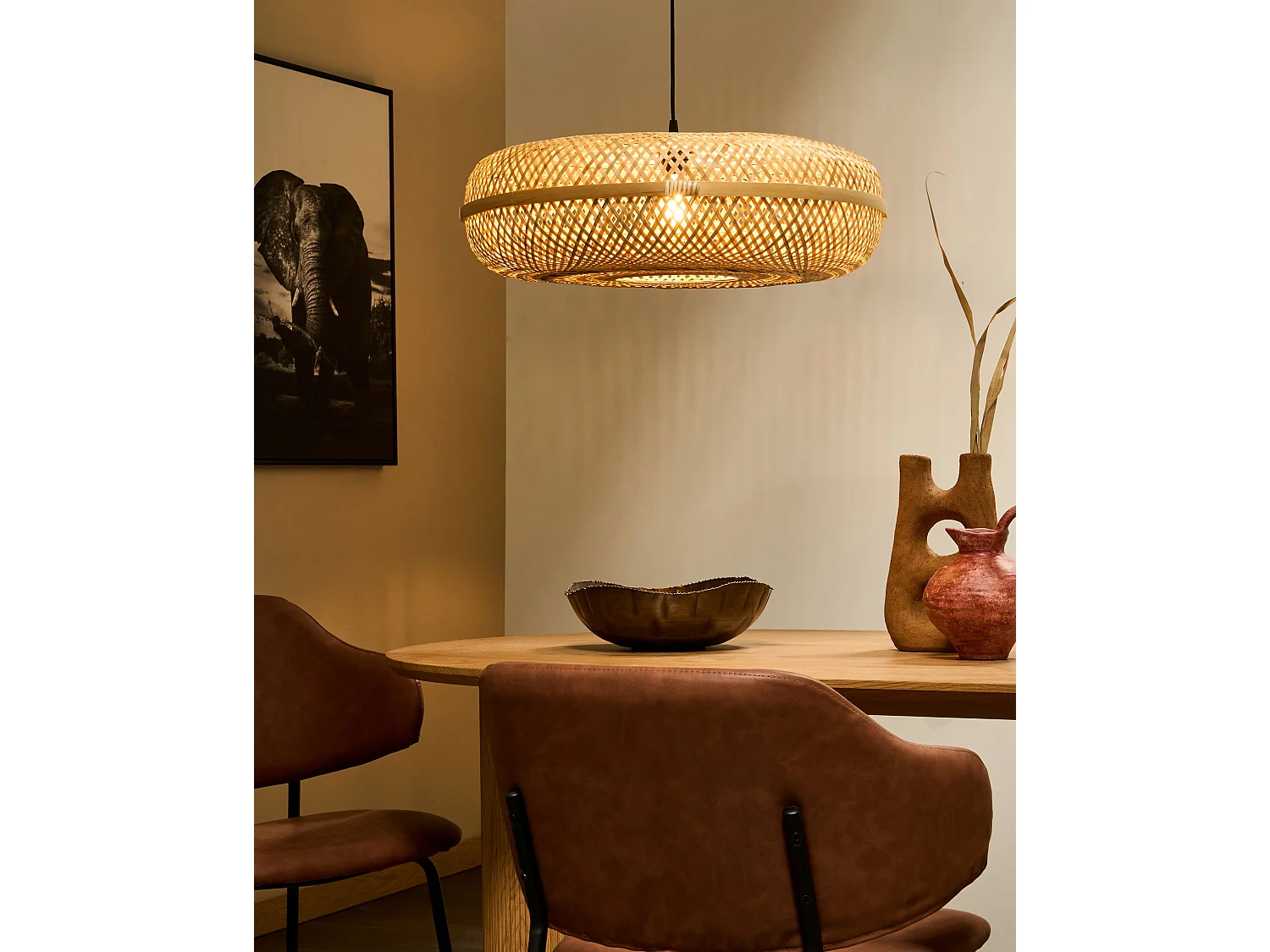 Lampe suspension LAJAS Bambou Naturel