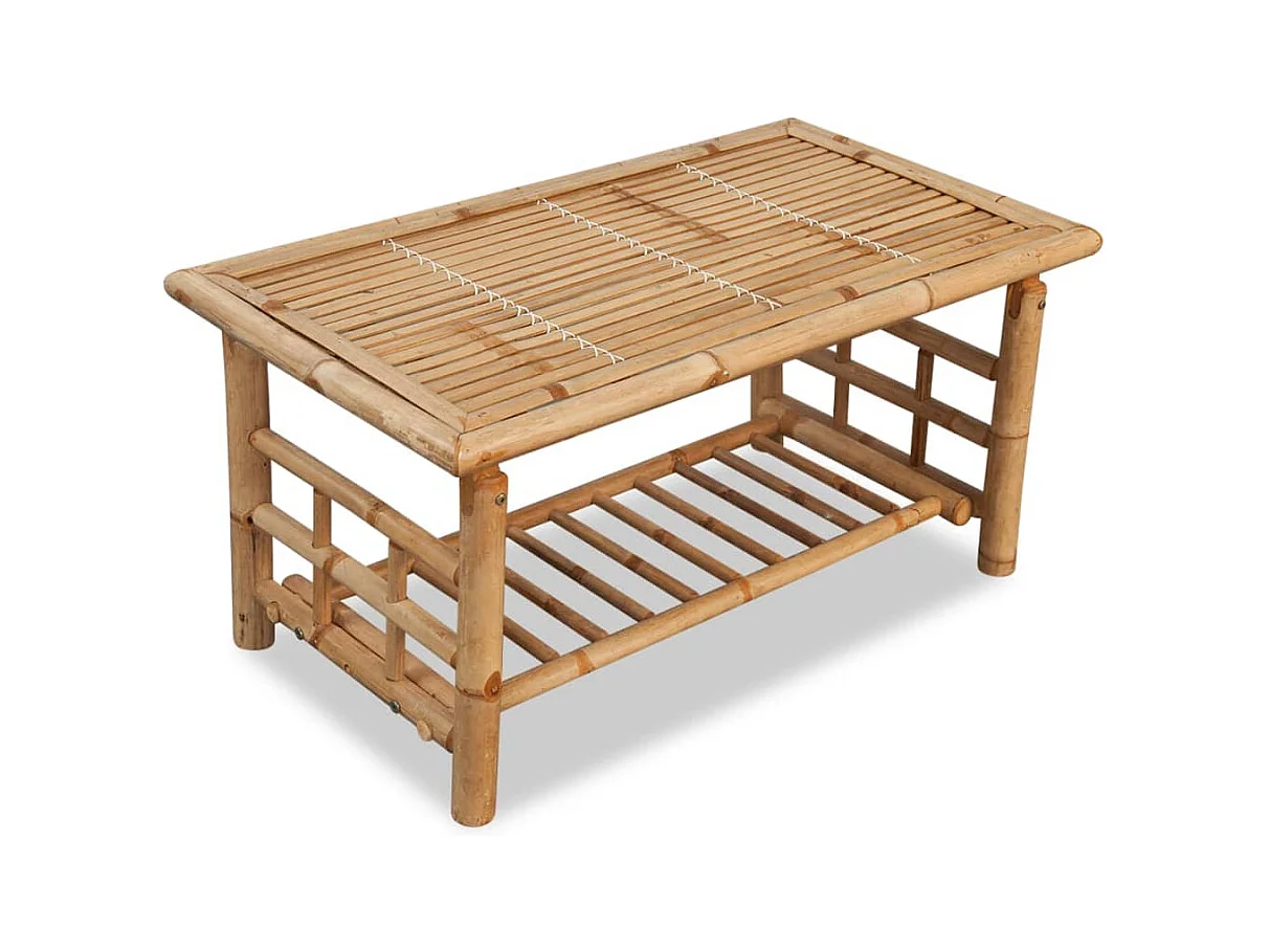 Table basse de salon bambou marron 90 x 50 x 45 cm DEC037767