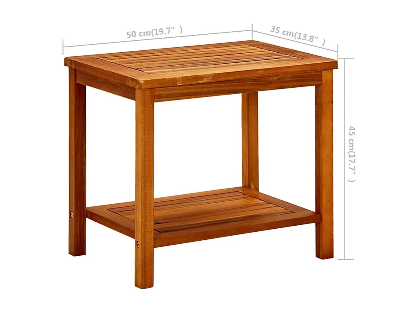 Table basse de salon bois marron 50 x 35 x 45 cm DEC037075