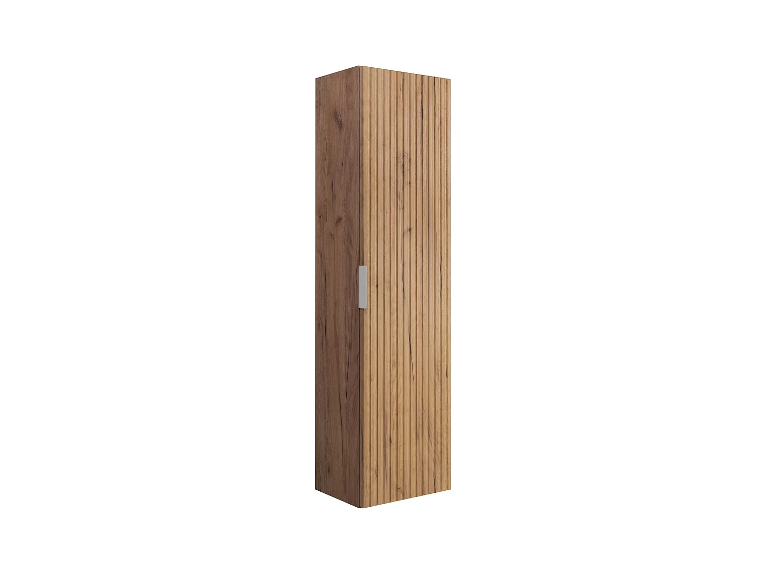 Badezimmerschrank, Kaschmir, 35 x 136 x 27 cm, silberner Griff