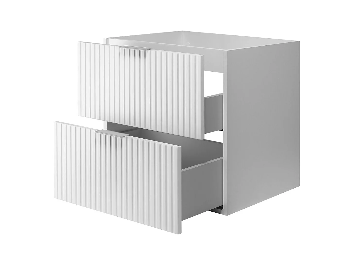 Móvel de lavatório, branco, 60 x 57 x 46 cm, puxador prateado, sem bancada