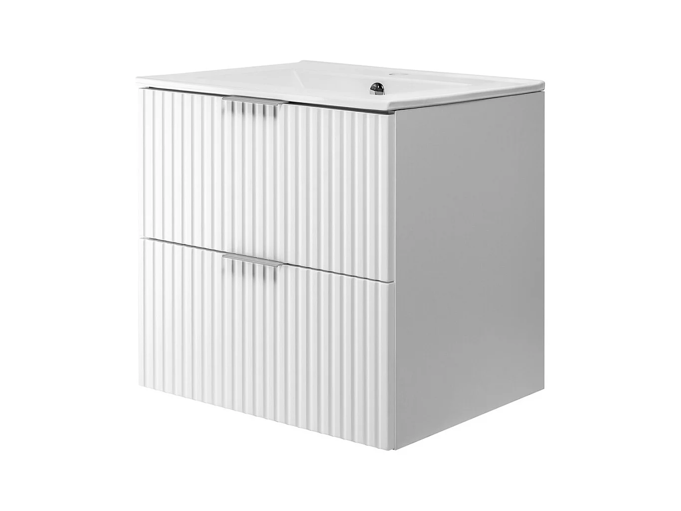 Móvel de lavatório, branco, 60 x 57 x 46 cm, puxador prateado, sem bancada