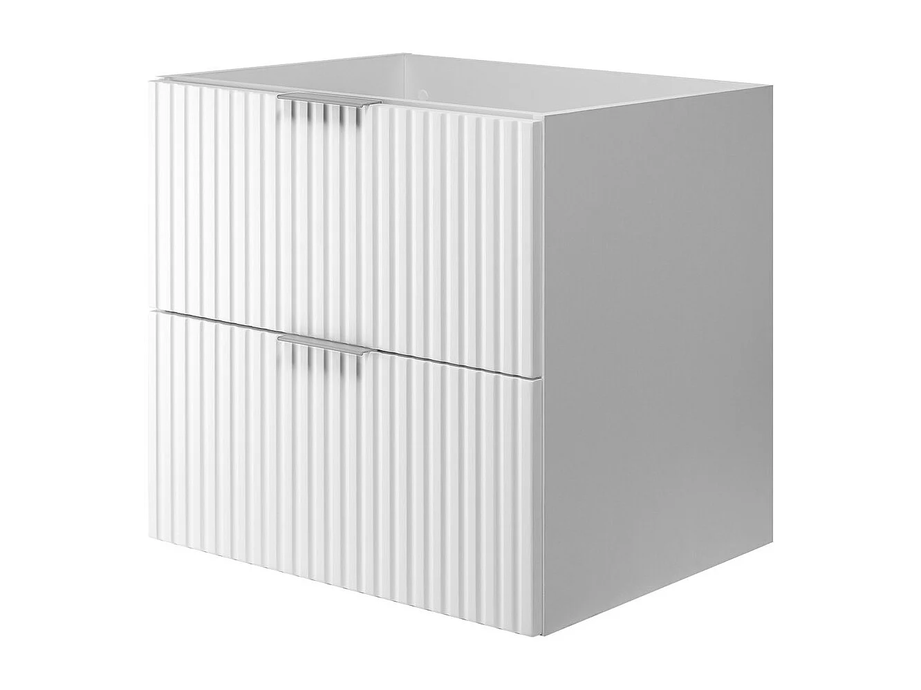 Mobile lavabo, Bianco, 60 x 57 x 46 cm, maniglia argento, senza piano