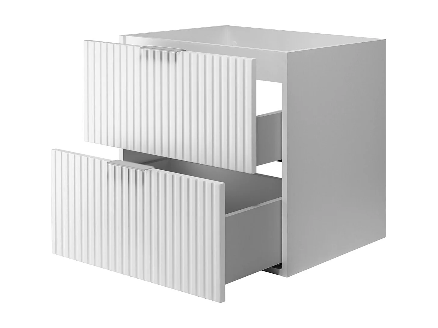 Mobile lavabo, Bianco, 60 x 57 x 46 cm, maniglia argento, senza piano