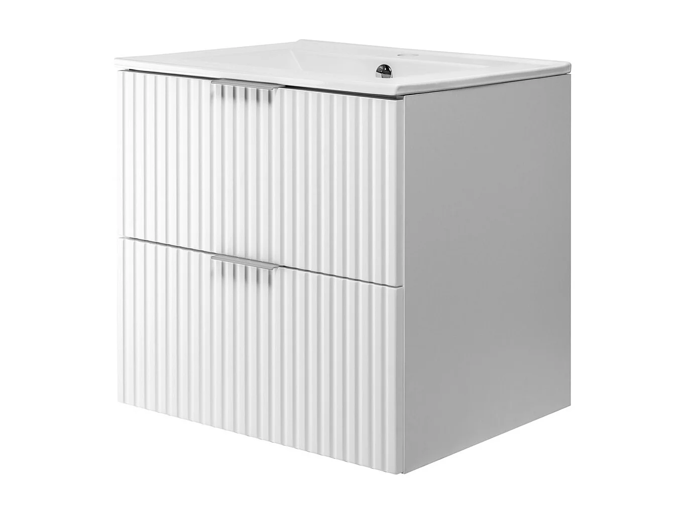 Mobile lavabo, Bianco, 60 x 57 x 46 cm, maniglia argento, senza piano