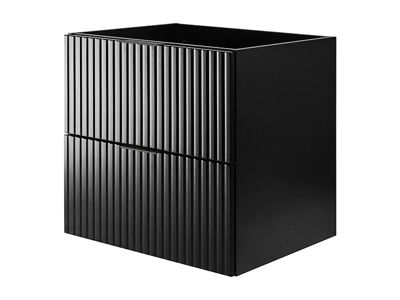 Waschbeckunterschrank, Schwarz, 60 x 57 x 46 cm, schwarzer Griff, ohne Arbeitsplatte