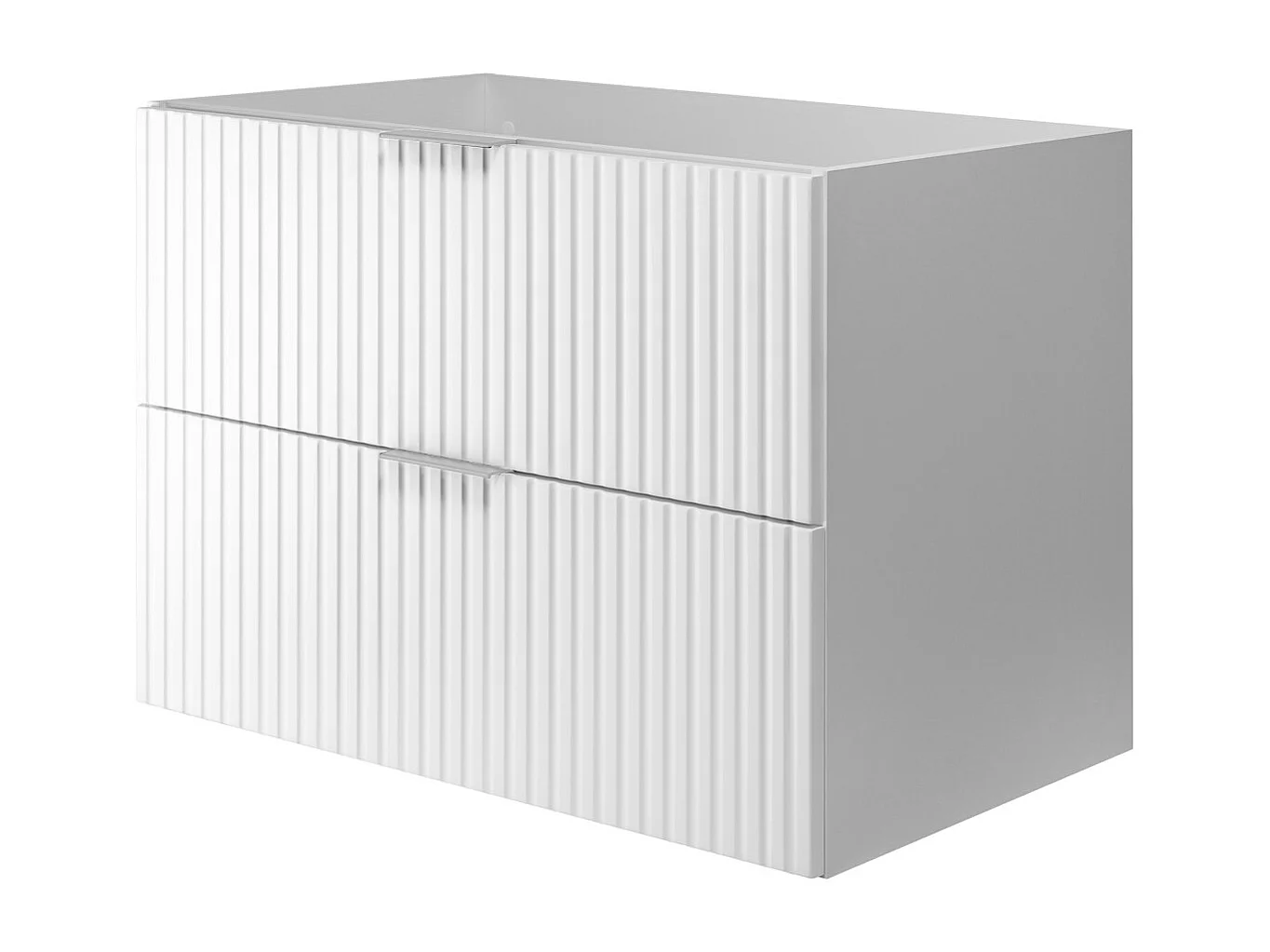 Meuble vasque, Blanc, 80 x 57 x 46 cm, poignée argentée, sans plateau