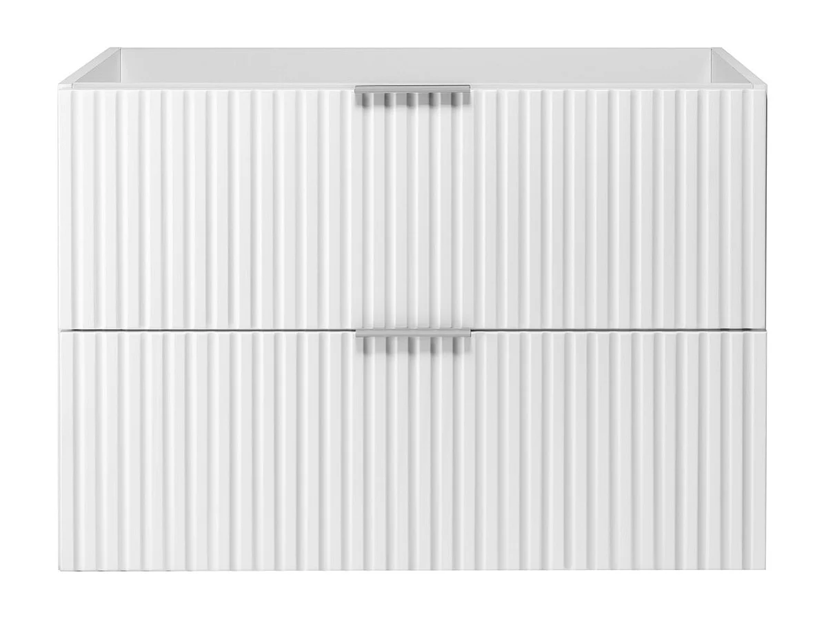 Szafka pod umywalkę, Biały, 80 x 57 x 46 cm, uchwyt srebrny, bez blatu