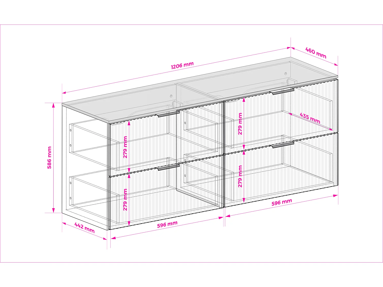 Meuble vasque, Chêne Craft, 120 (2 x 60) x 57 x 46 cm, poignée dorée + Plan de travail
