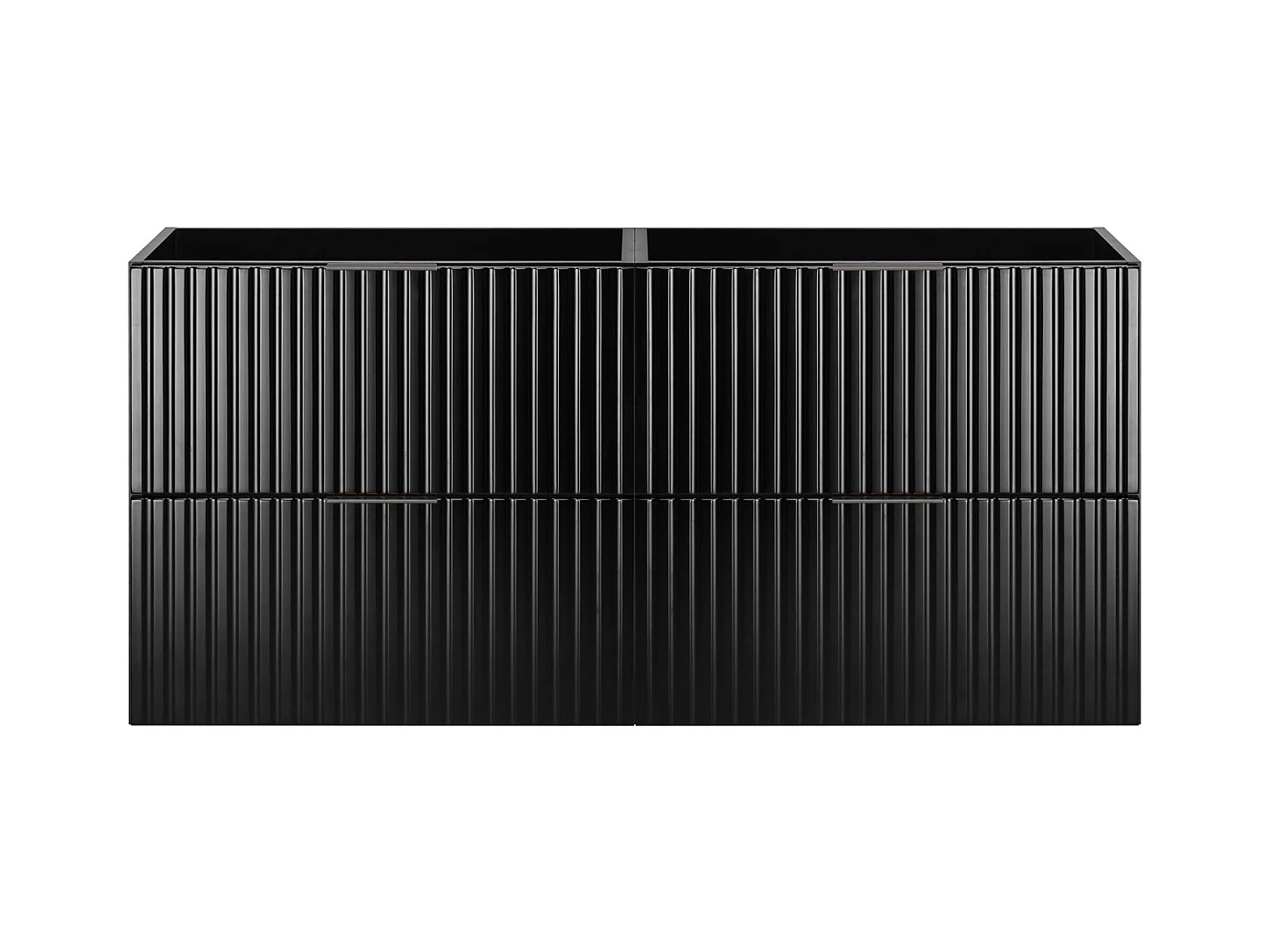 Wastafelmeubel, Zwart, 120 (2 x 60) x 57 x 46 cm, Zwarte handgreep, zonder bovenblad