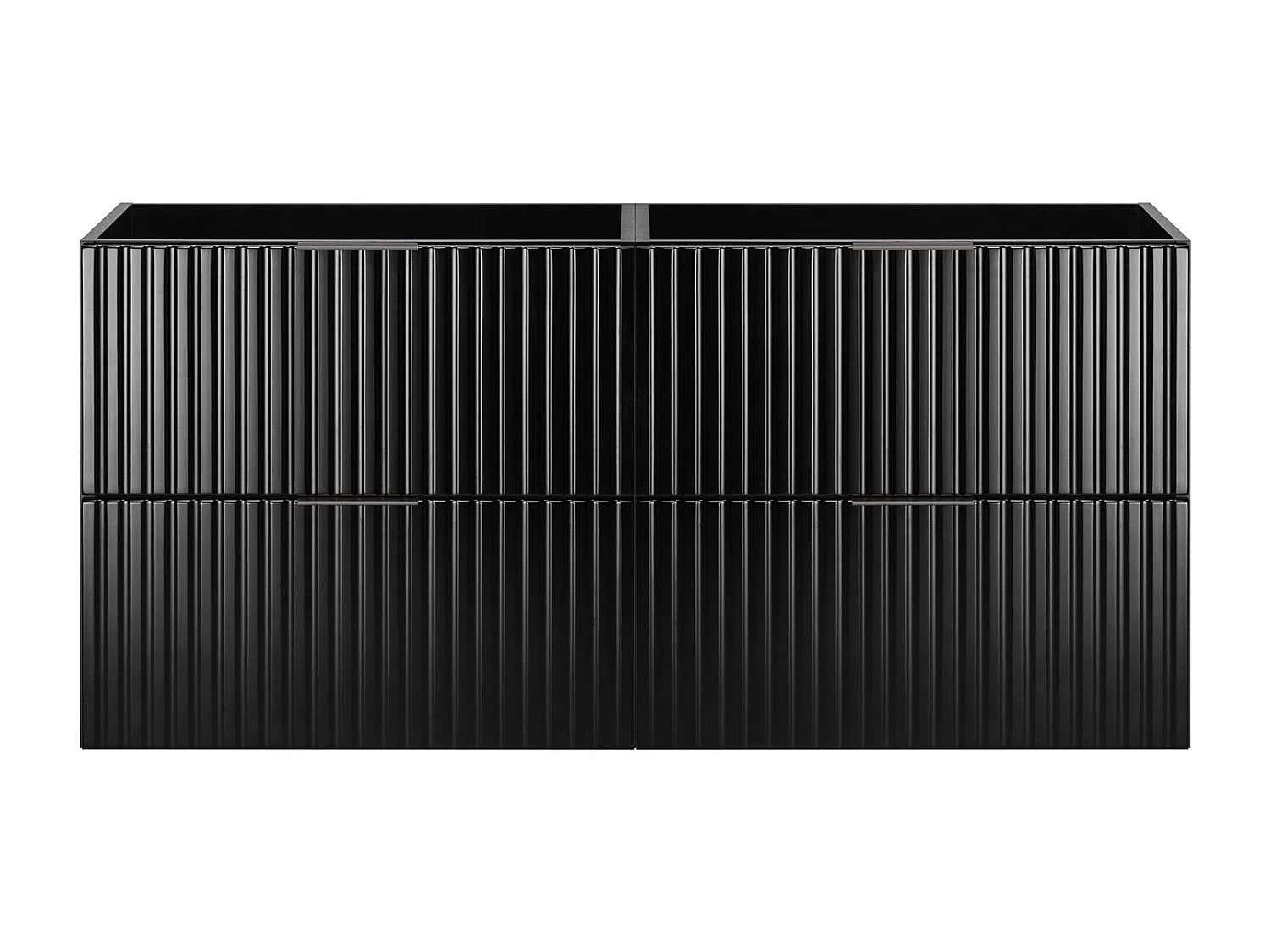Meuble vasque, Noir, 120 (2 x 60) x 57 x 46 cm, poignée noire, sans plateau