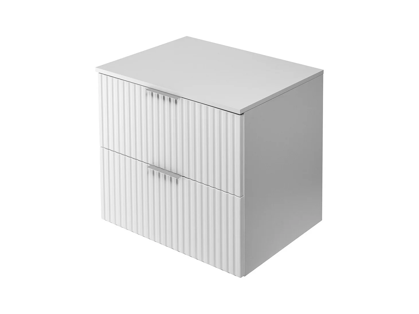 Wastafelmeubel, Wit, 60 x 57 x 46 cm, zilveren handgreep + Blad