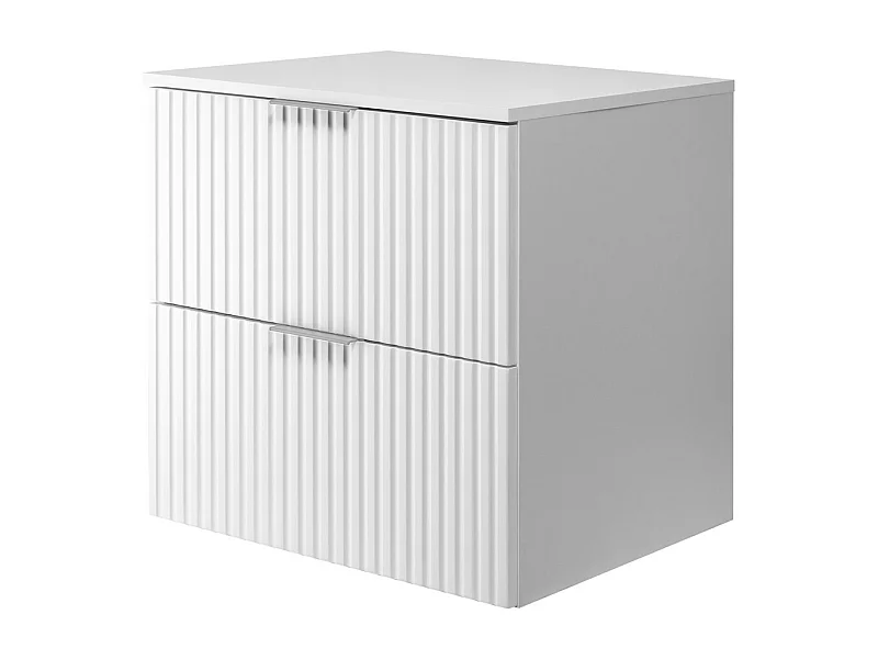 Wastafelmeubel, Wit, 60 x 57 x 46 cm, zilveren handgreep + Blad