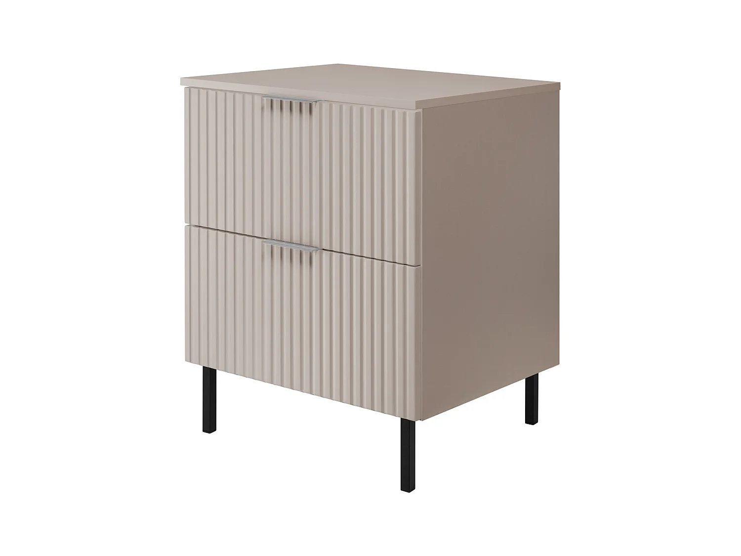 Waschbeckunterschrank, Kaschmir, 60 x 77 x 46 cm, goldener Griff, schwarze Beine + Arbeitsplatte